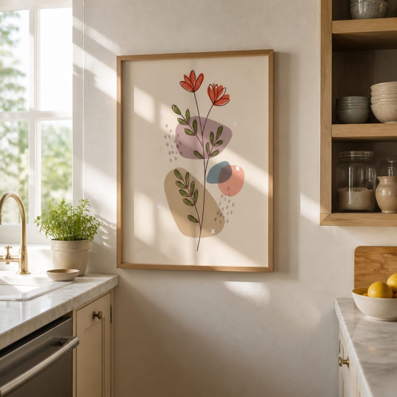 Photo 02: the same print in the kitchen, shot from the other side