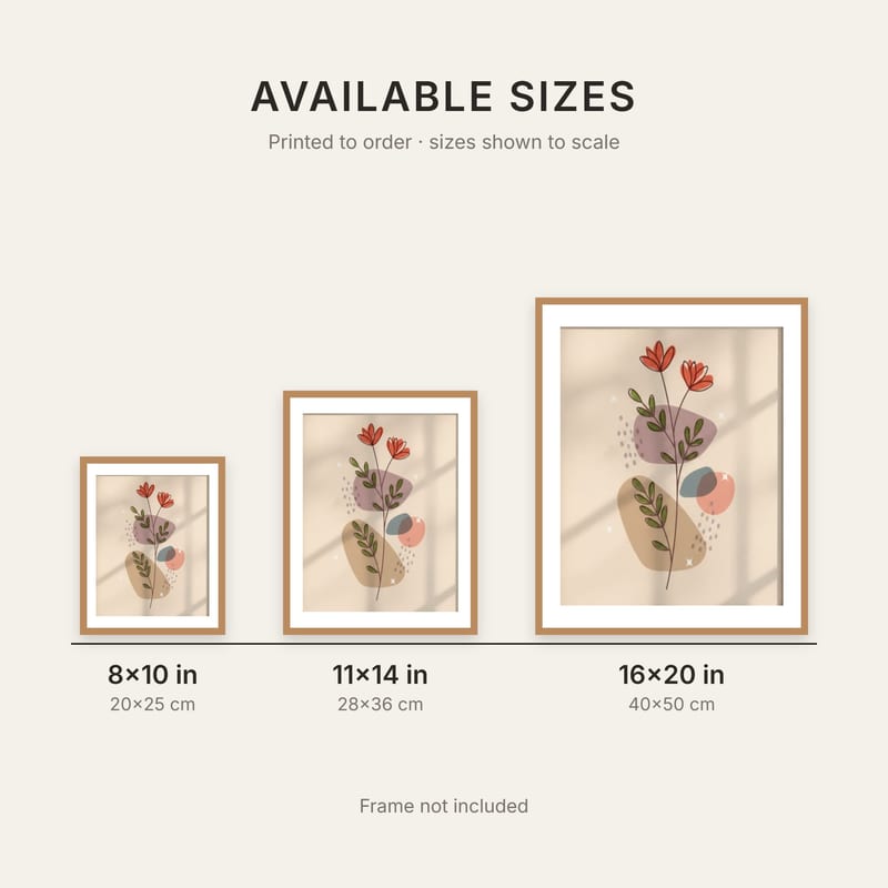 Photo 06: size chart showing 8×10, 11×14 and 16×20 inch prints to scale