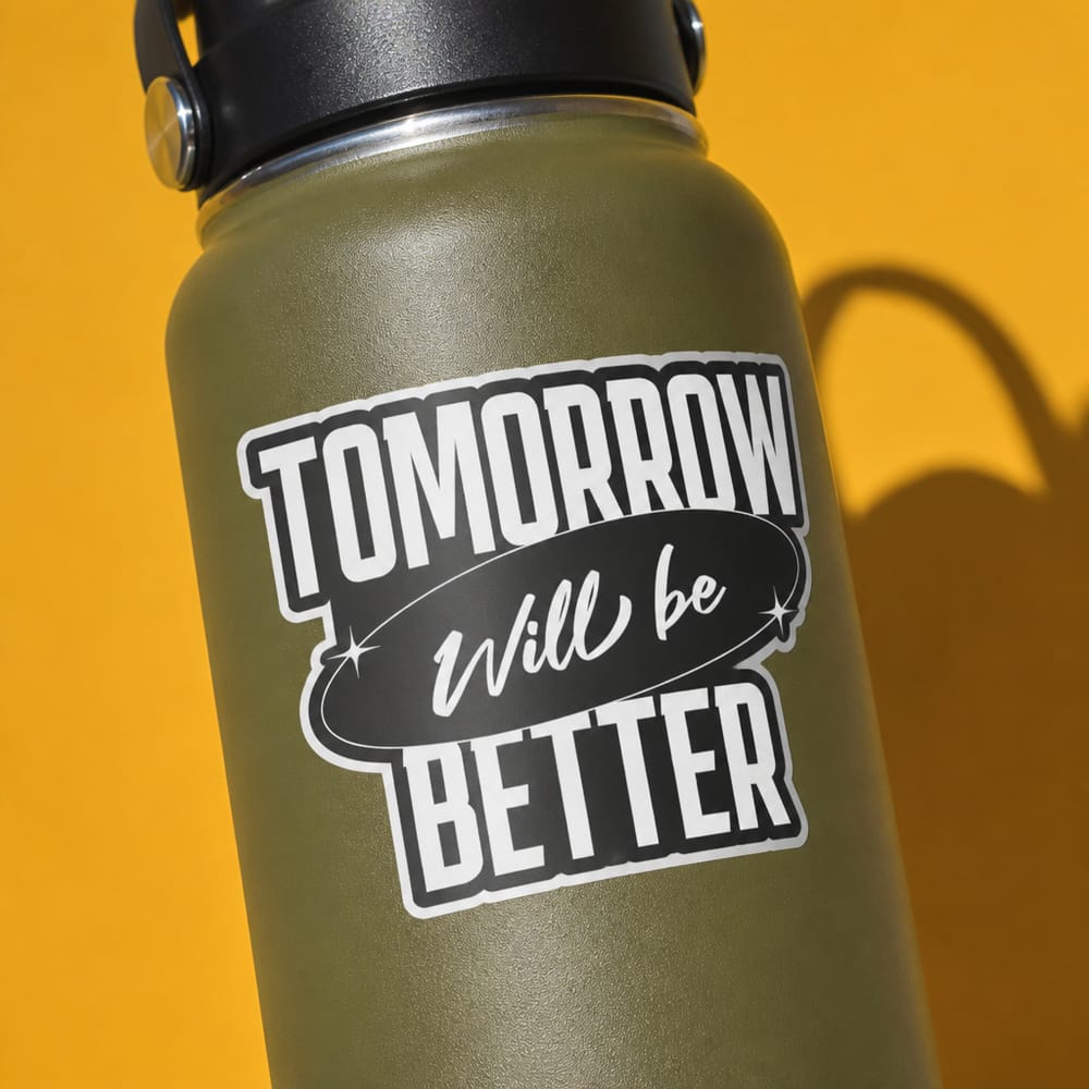 Sticker mockup on a water bottle
