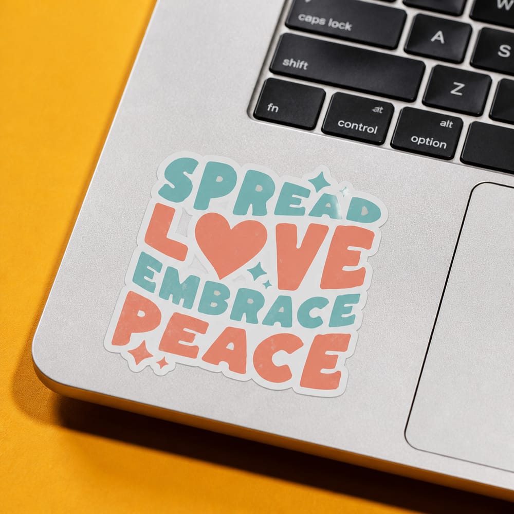 Sticker mockup on a laptop palm rest