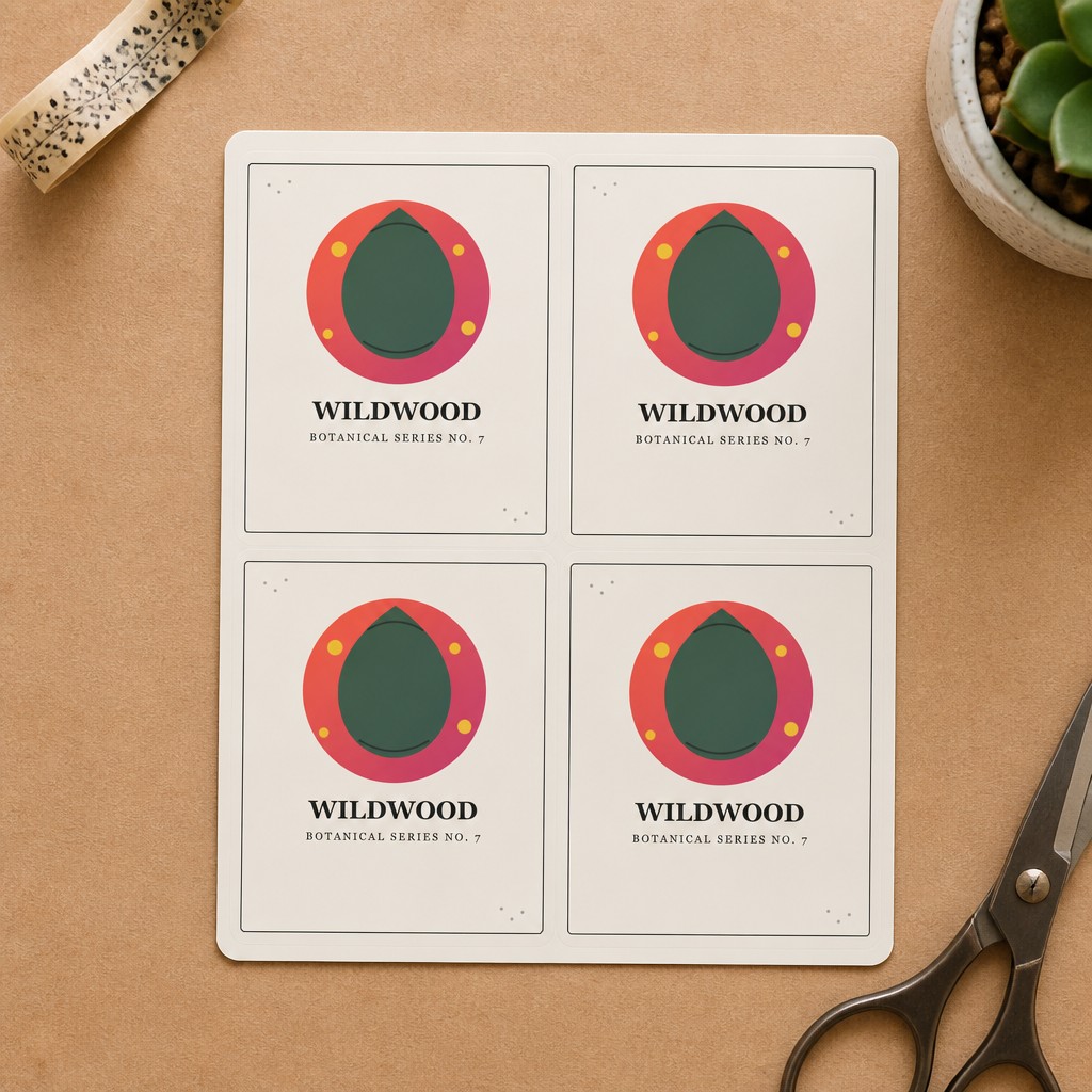 AI-generated sticker sheet mockup for Etsy listings
